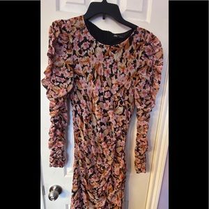 Zara floral ruched dress